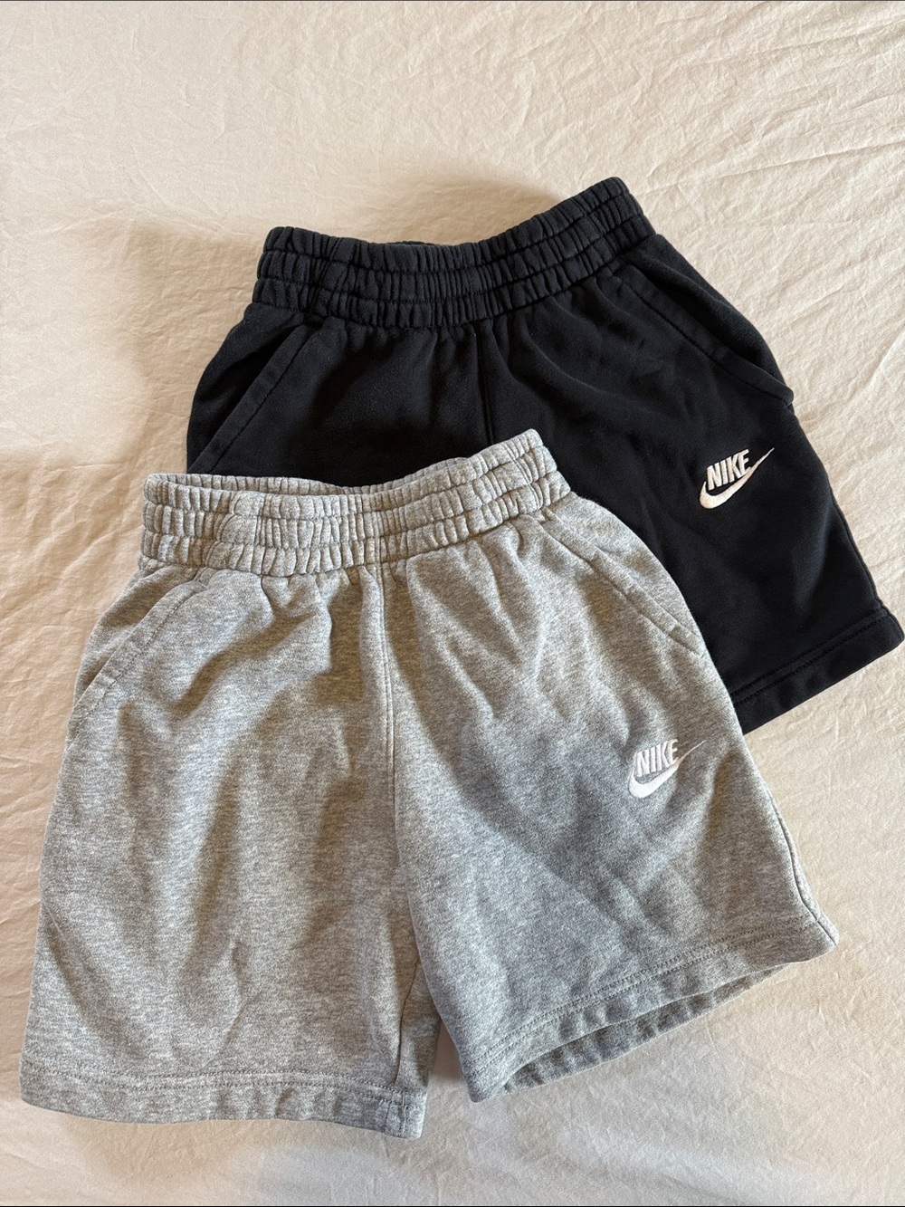 Nike Kids Grey & Black Fleece Shorts 2-Pack